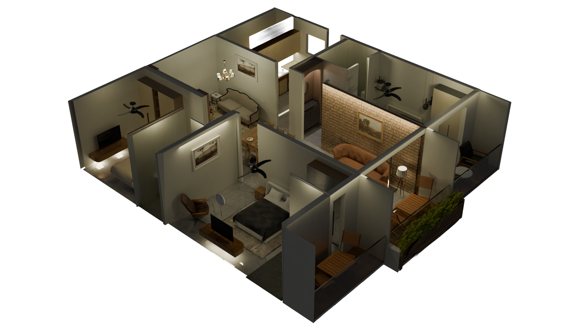 eHome 3D model top view